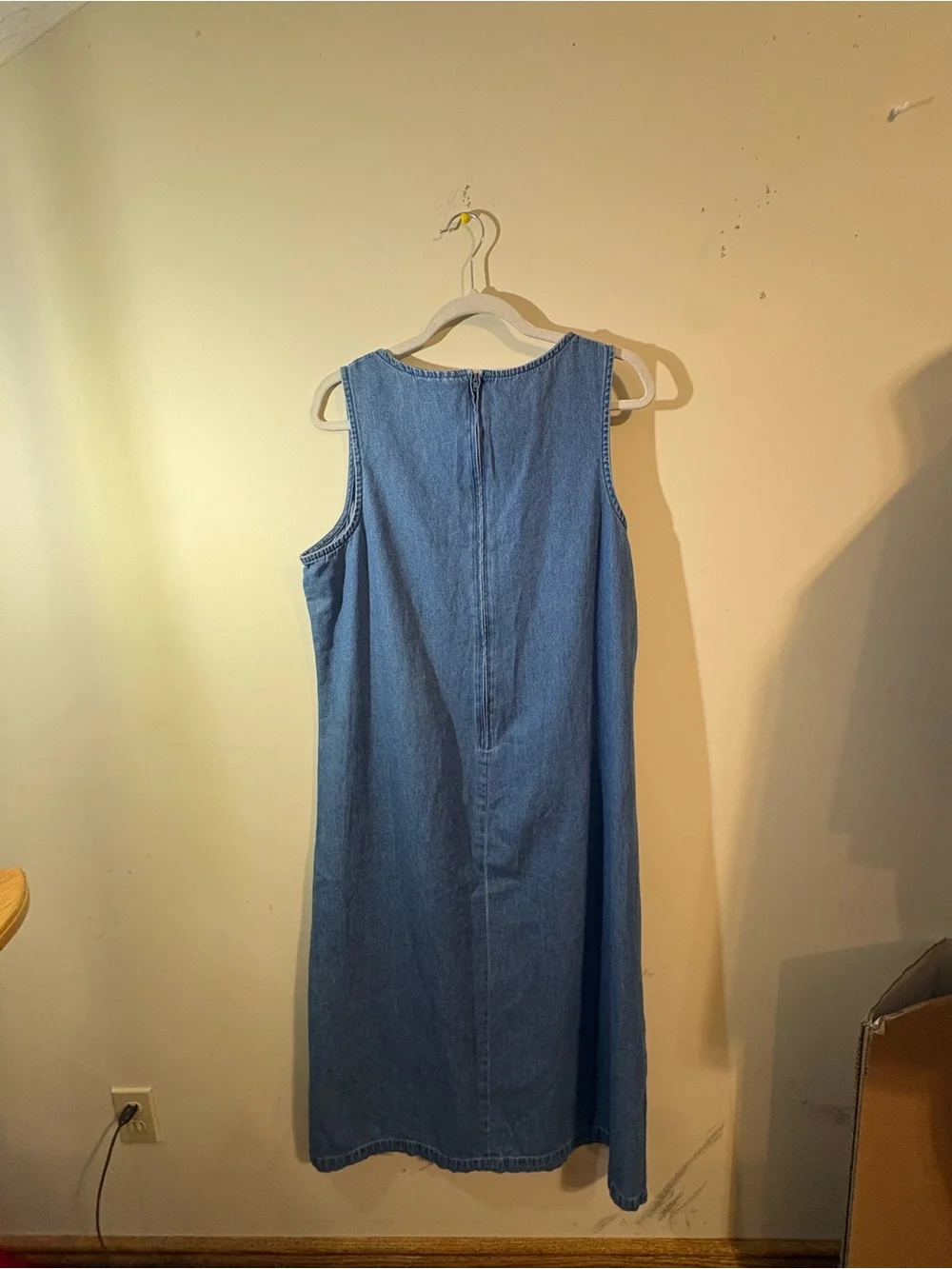 vintage Excitation denim maxi jumper dress women’s XL sleeveless scoop neck - Picture 3 of 9